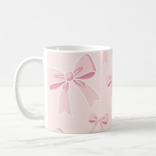 Mug Rubans roses mignon cottage chic coquette (Gauche)