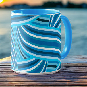 Mug Rubans Turquoise Turquoise et Blue Swirled