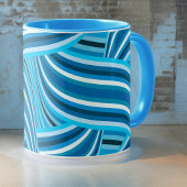 Mug Rubans Turquoise Turquoise et Blue Swirled
