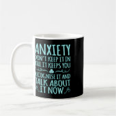 Mug Rubrique sur l'anxiété, À propos, Ruban de sensibi (Gauche)