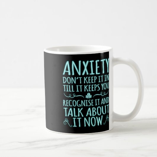 Mug Rubrique sur l'anxiété, À propos, Ruban de sensibi (Droite)