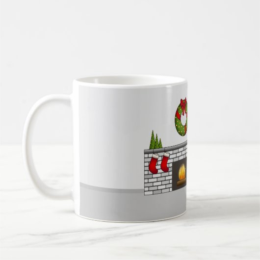 Mug Ruby Cavalier Chien Dans Une Salle De Noël Festive (Gauche)