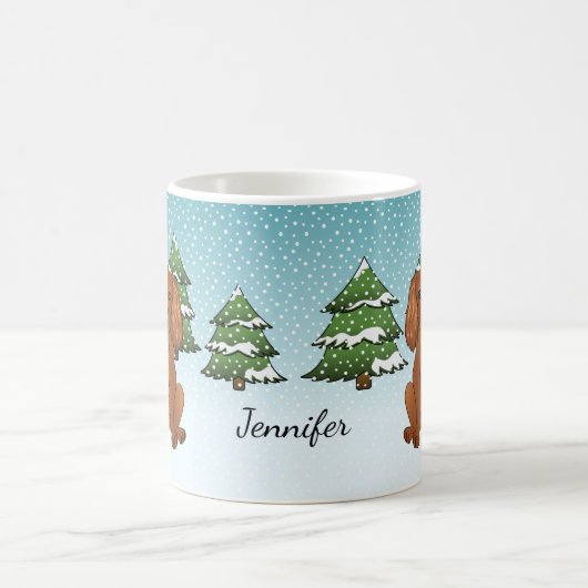 Mug Ruby Cavalier King Charles Spaniel En Hiver (Centre)