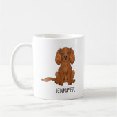 Mug Ruby Cavalier King Charles Spaniel & Nom (Gauche)