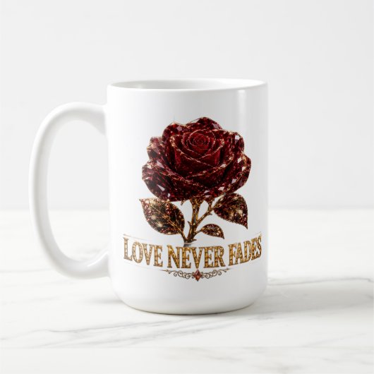 Mug Ruby Crystal Rose – Love Never Fades (Gauche)