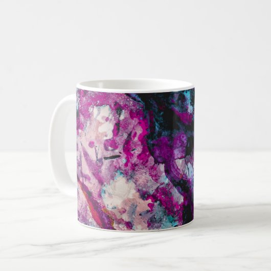Mug Ruby et Sapphire Crystal Geode Abstrait (Devant gauche)
