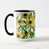 Mug Rudbekia jaune sur blanc (Gauche)