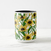 Mug Rudbekia jaune sur blanc (Centre)