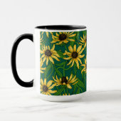 Mug Rudbekia jaune sur vert foncé (Gauche)