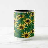 Mug Rudbekia jaune sur vert foncé (Centre)