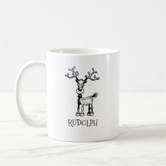 Mug Rudolf le renne a des yeux fous (Gauche)