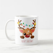 Mug Rudolf Reindeer avec lumière de Noël (Gauche)