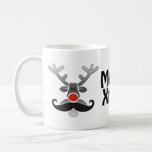 Mug Rudolph au nez rouge avec moustache + votre idée