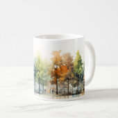 Mug Rue, Arbres Et Pluie Aquarelle (Devant droit)