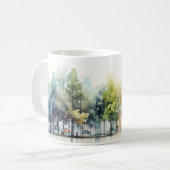 Mug Rue, Arbres Et Pluie Aquarelle (Devant gauche)
