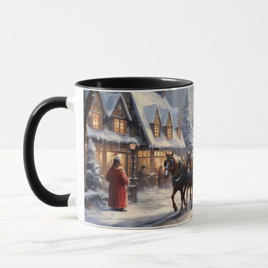 Mug Rue de transport de Noël à cheval (Gauche)
