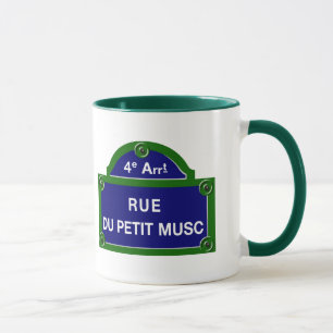 Mug Rue du Petit Musc, plaque de rue de Paris