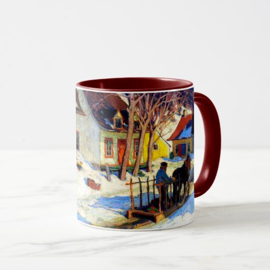 Mug Rue du village de Québec - Oeuvre de Clarence Gagn (Devant droit)