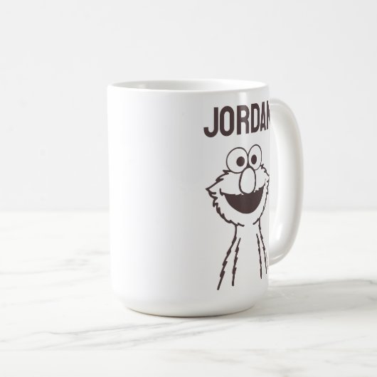 Mug Rue Sésame | Elmo Bright | Ajouter Votre Nom (Devant droit)