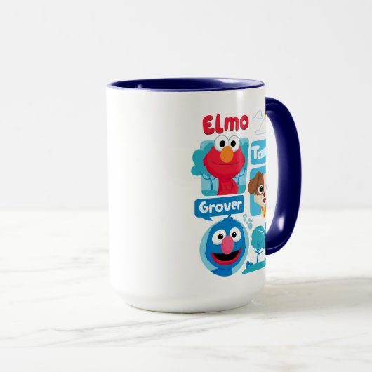 Mug Rue Sésame | Elmo, Tango, & Grover Park Graphic (Devant droit)