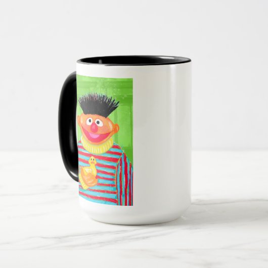 Mug Rue Sésame | Ernie avec Duckie en caoutchouc (Devant gauche)