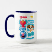 Mug Rue Sésame | Graphique du parc Elmo, Tango et Grov (Gauche)