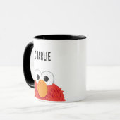 Mug Rue Sésame | Personnalisé Elmo Big Face (Devant gauche)
