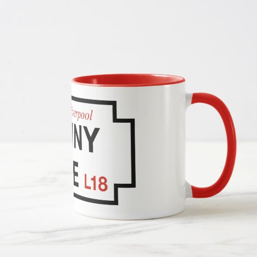 Mug Ruelle de penny, plaque de rue, Liverpool, R-U (Droite)