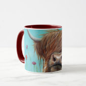 Mug Rufus de boue de vache de Highland, rouge foncé Co (Devant gauche)