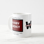 Mug Rugby Addict Ajouter Votre Nom Monogramme Initial (Devant gauche)