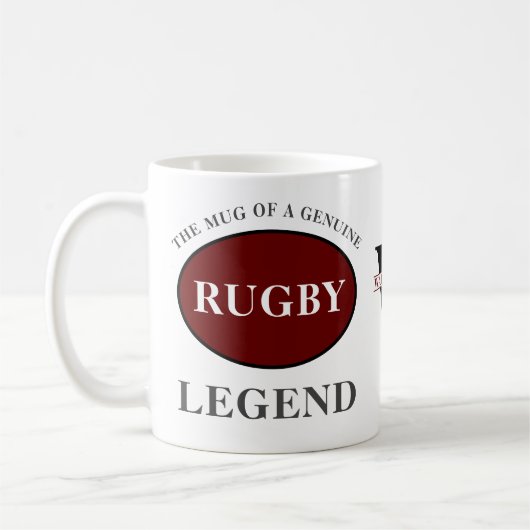 Mug Rugby Legend Monogramme Ajouter Votre Nom Annivers (Gauche)