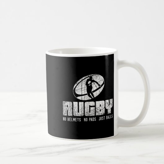 Mug Rugby No Helmet No Pads Just Shirt - Funny Rugby Q (Droite)
