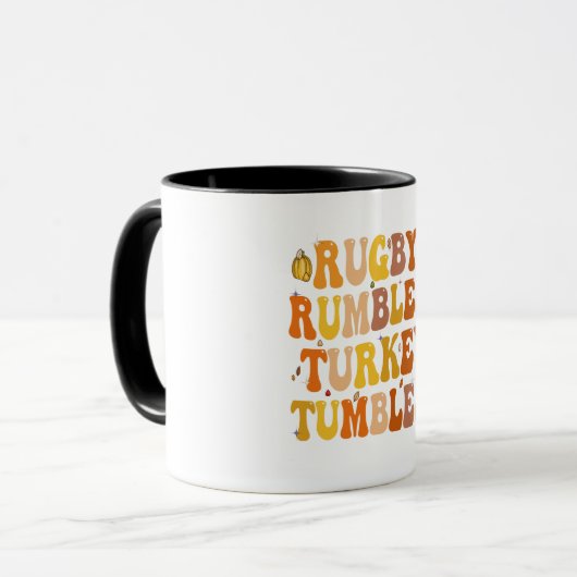 Mug Rugby Rumbles Turquie Tumbles Drôle Thanksgiving (Devant gauche)