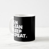 Mug Run Clean Sleep Repeat Funny (Devant gauche)