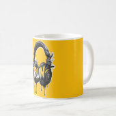 Mug RUN Headphones Street Art Sticker (Devant droit)