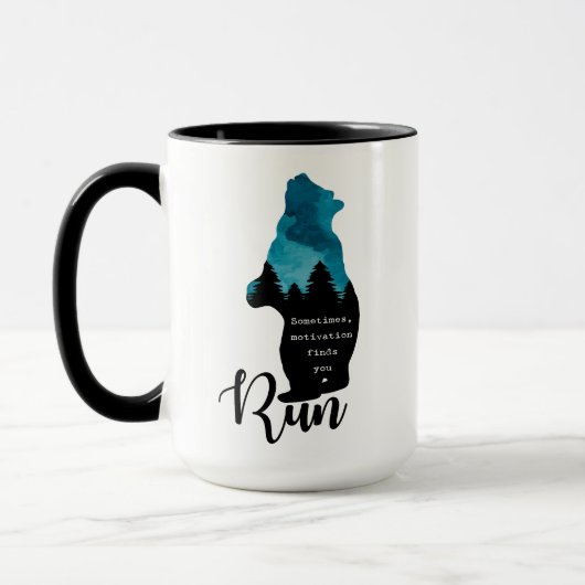Mug Run Motivation Trouve Vous Drôle Ours Graphique (Gauche)
