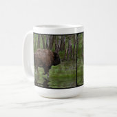 Mug Running Buffalo & Forest, Bison-lover's Design (Devant gauche)