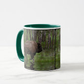 Mug Running Buffalo & Forest, Bison-lover's Design (Devant gauche)