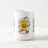 Mug **Running Juice Cup Cartoon – Fun Street Drink Cha (Centre)