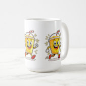 Mug **Running Juice Cup Cartoon – Fun Street Drink Cha (Devant droit)