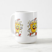 Mug **Running Juice Cup Cartoon – Fun Street Drink Cha (Devant gauche)