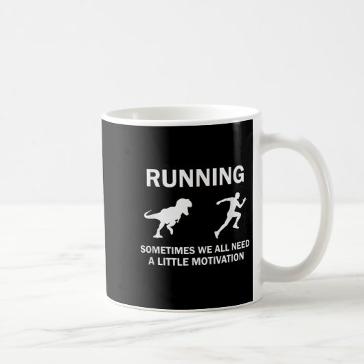 Mug Running Motivation Raptor Chase Funny Dinosaur  (Droite)