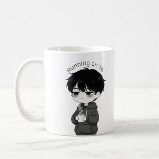 Mug Running on 1 Percent Relatable Chibi Coffee Illust