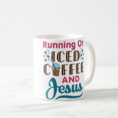 Mug Running On Iced Coffee And Jesus Cold Brew Christi (Devant droit)