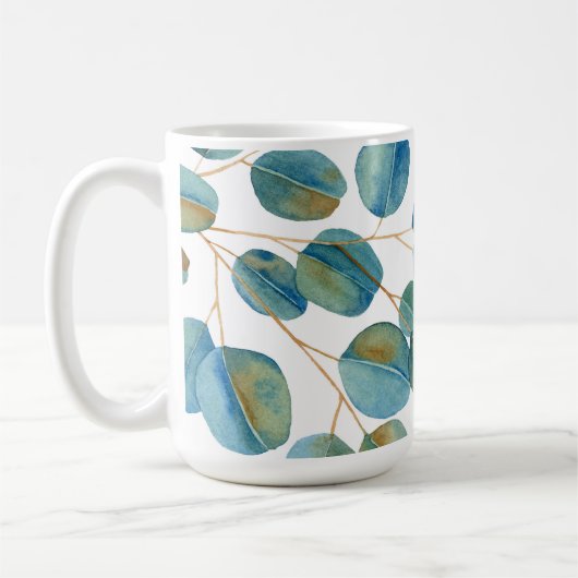 Mug Russe Aquarelle Eucalyptus Feuilles  (Gauche)