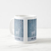 Mug Russe Bleu Bois Reindeer Pays Noël (Devant gauche)