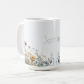Mug Russe Boho Fleurs sauvages d'aquarelle (Devant gauche)