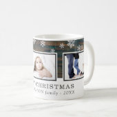 Mug Russe Bois Joyeux Noël Photo de famille (Devant droit)