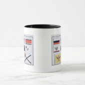 Mug Russe diminue, d'un livre français des drapeaux, (Centre)