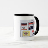 Mug Russe diminue, d'un livre français des drapeaux, (Devant droit)